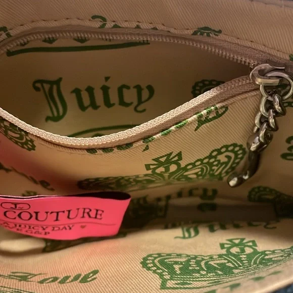 💙💚Y2K Juicy Couture Green and Navy Shoulder Bag with Original Dust Bag💙💚 - Picture 11 of 16